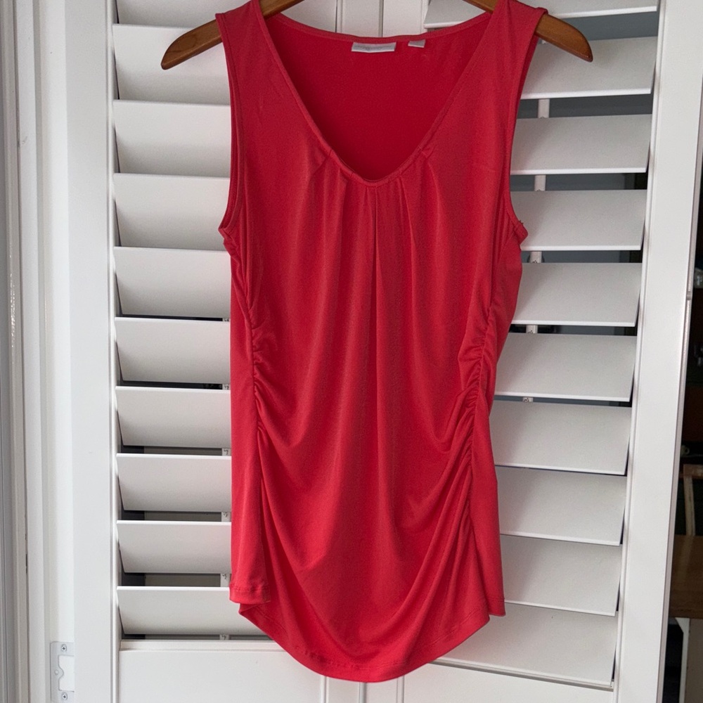 New York & Company Vivid Orange Red Tank Top